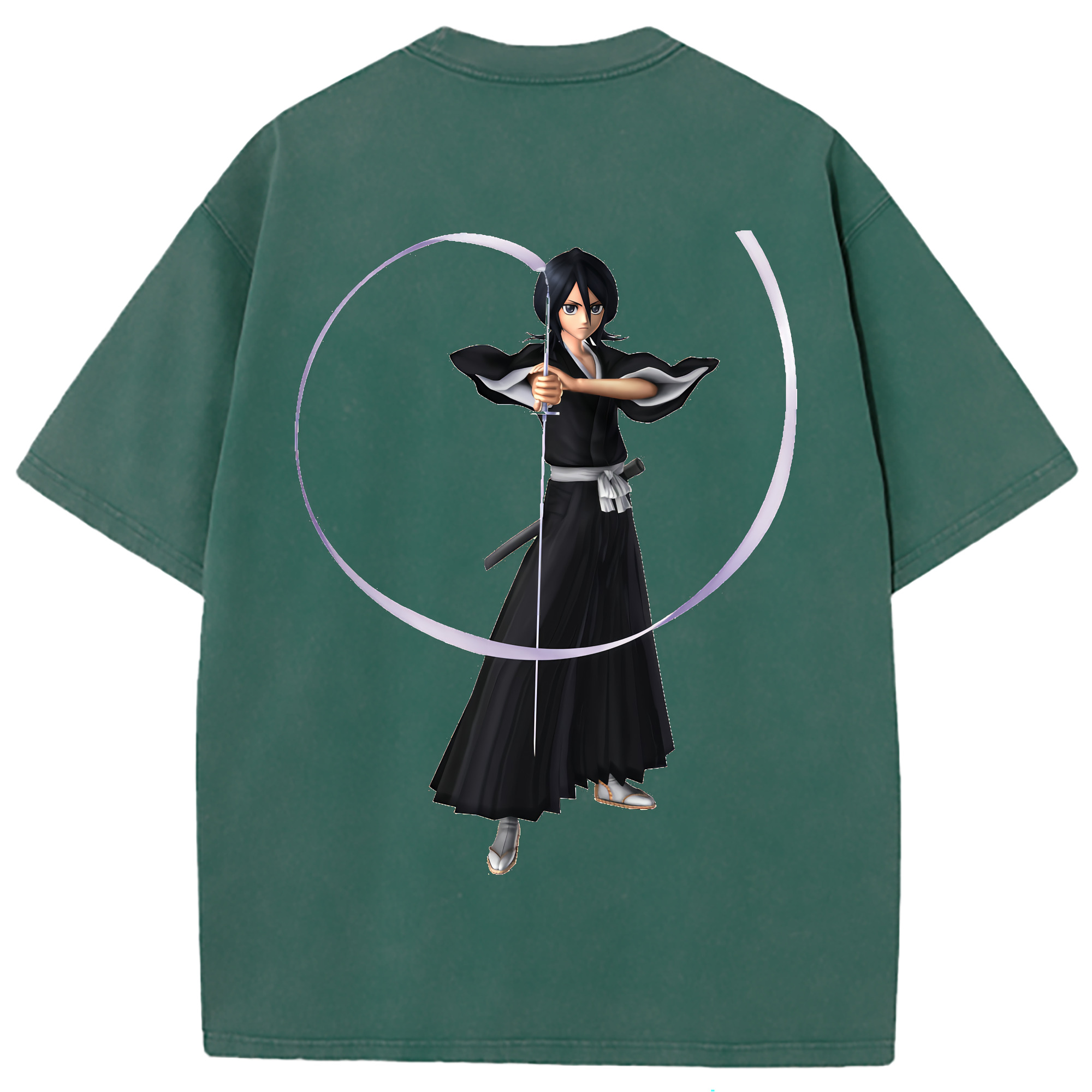 （画像用） ブリーチ 朽木ルキア BLEACH Kuchiki Rukia 綿100% ヴィンテージ風 半袖Tシャツ（背面プリント）